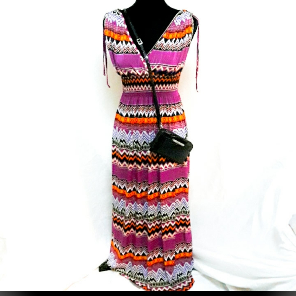 French Connection womens Chevron maxi dress